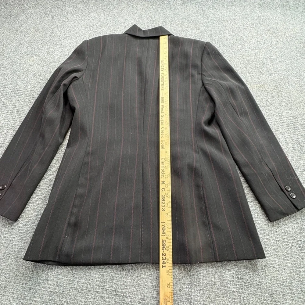 VTG Norton McNaughton Suit Blazer 12 Skirt 14 Black Pinstripe Maxi‎ Y2K Modest